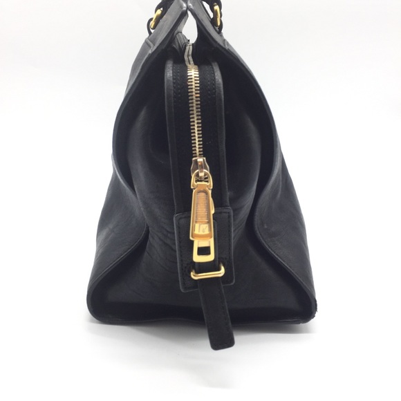 YSL Yves Saint Lauren Cabas Chyc Y Leather Handbag Tote Bag - Picture 5 of 16